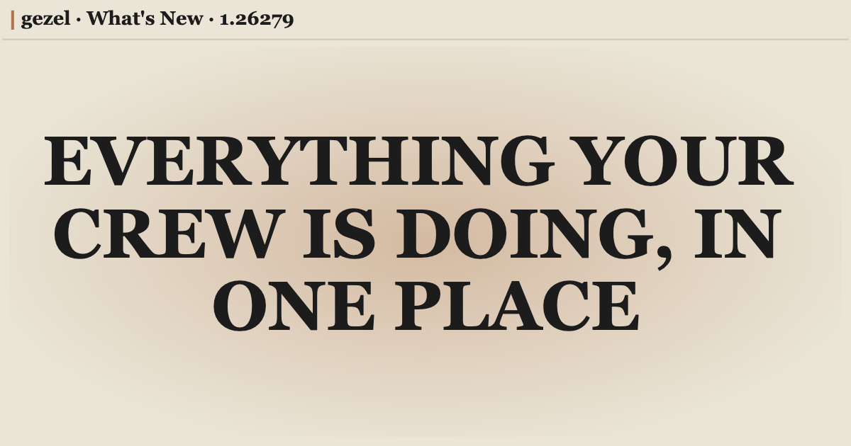 Gezel — One Activity panel for everything going on, gezels that cite their sources, Mac chats…